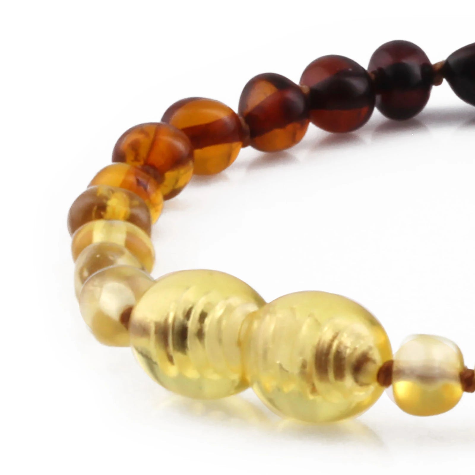 Baltic Amber Teething Bracelet. Baroque Rainbow 5mm - BA65