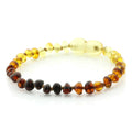 Rainbow Baltic amber baroque baby bracelet, 14cm