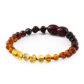 Rainbow Baltic amber baroque baby bracelet, 14cm