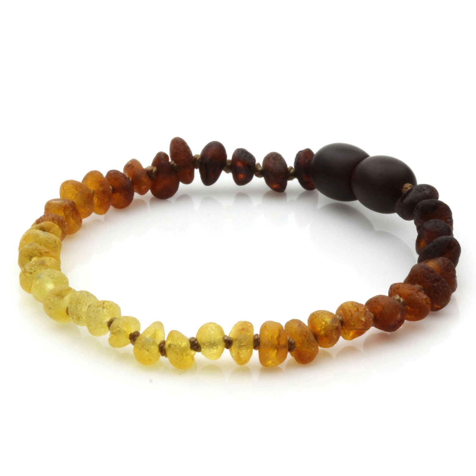 Baltic Amber Teething Bracelet. Baroque Rainbow 4mm - BA135
