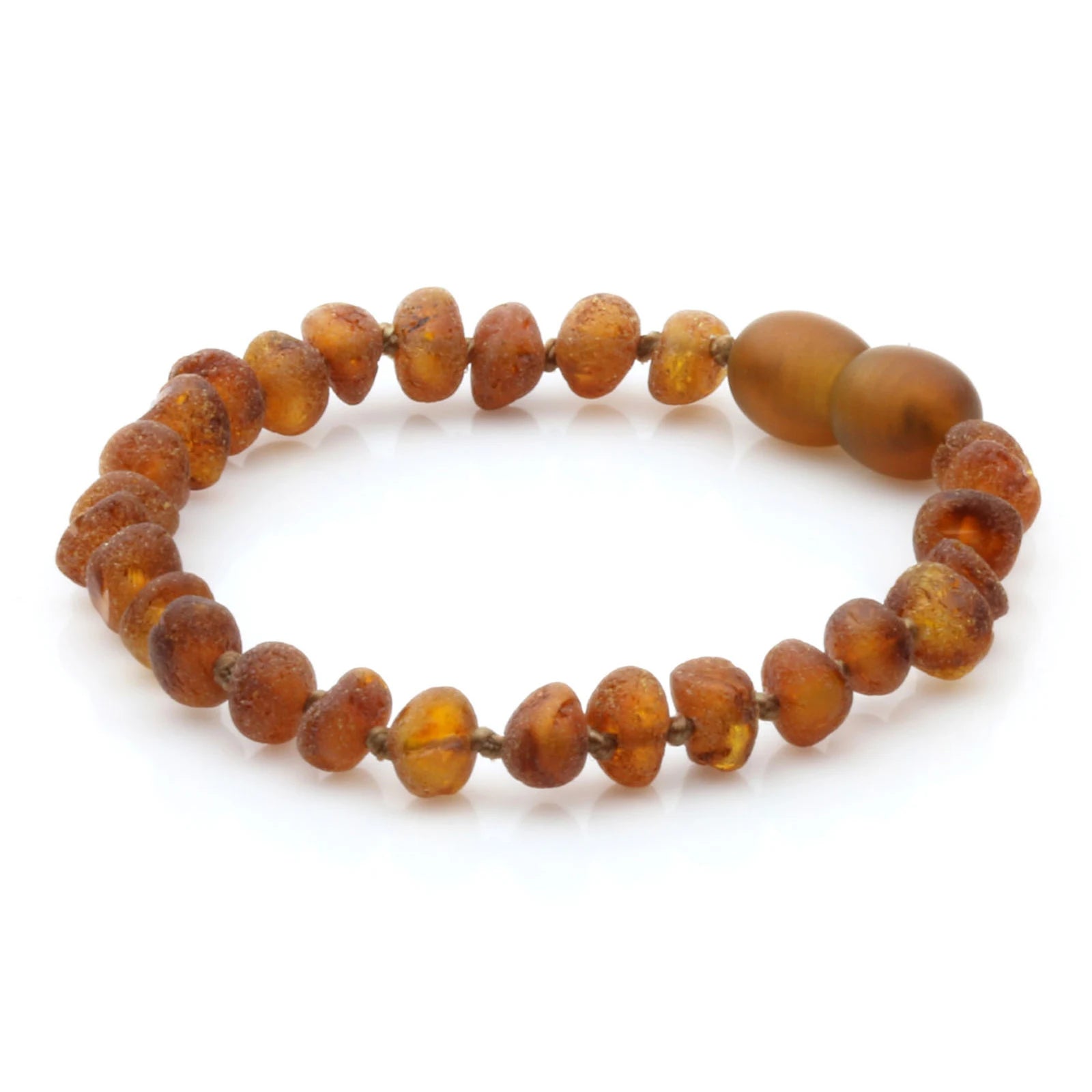 Baltic Amber Teething Bracelet. Baroque Cognac 5mm - BA94