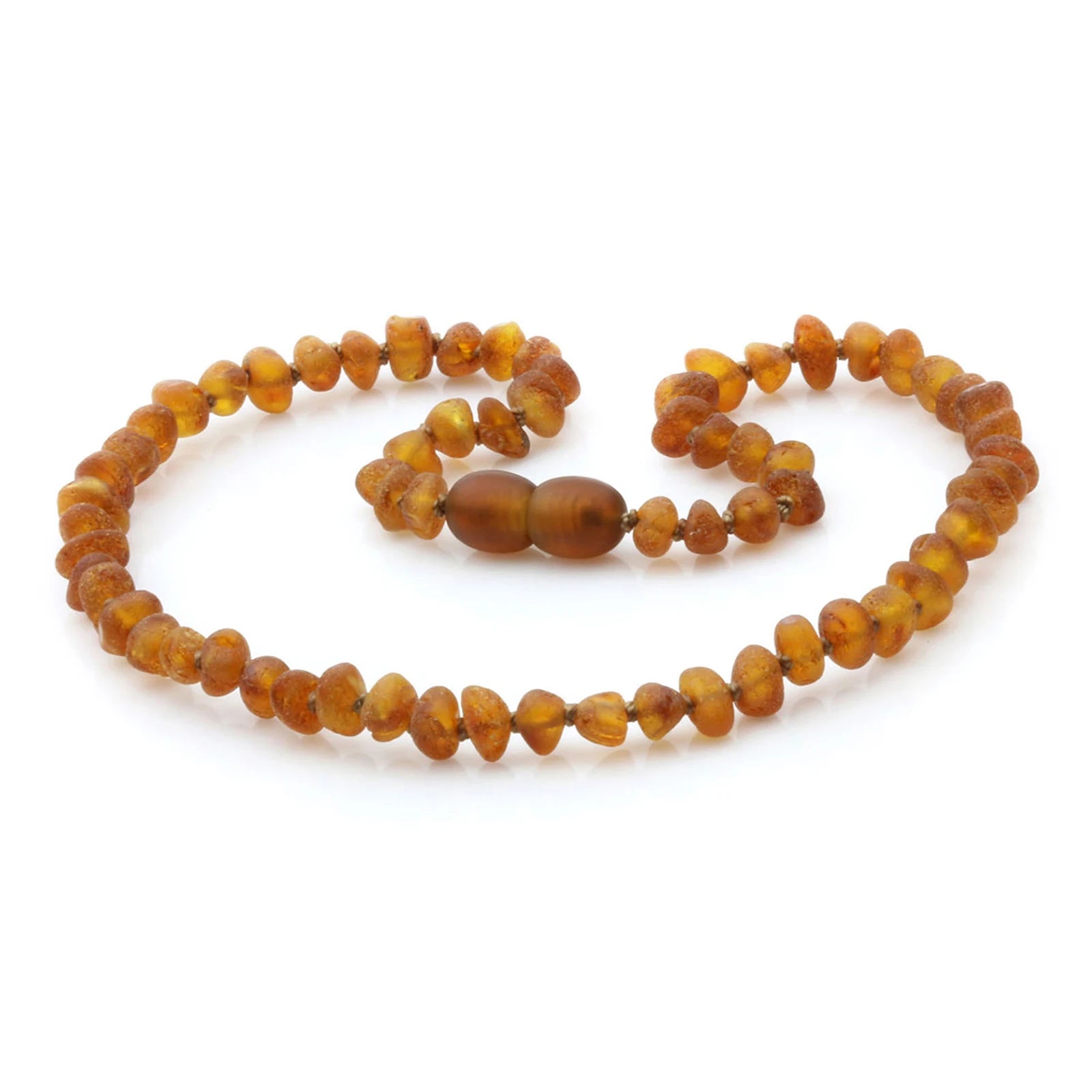 Baltic Amber Teething Necklace. Baroque Cognac 5mm - BA36
