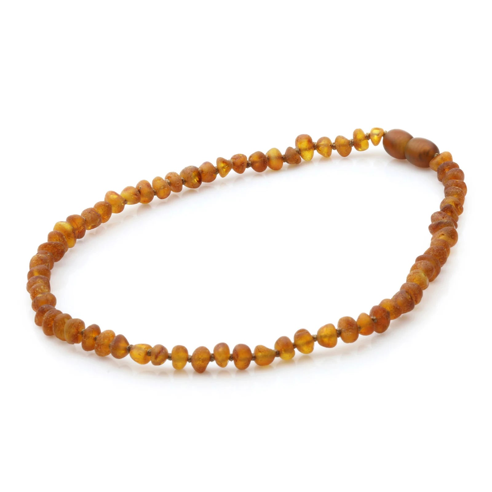 Baltic Amber Teething Necklace. Baroque Cognac 5mm - BA36