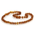 Baltic Amber Teething Necklace. Baroque Cognac 5mm - BA28