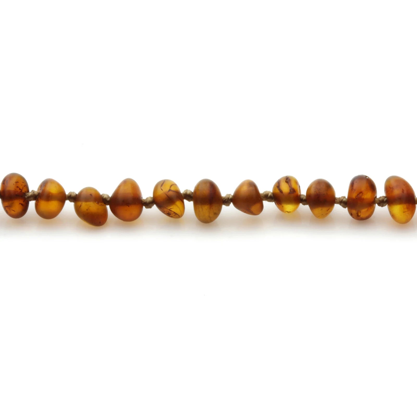 Baltic Amber Teething Necklace. Baroque Cognac 5mm - BA29