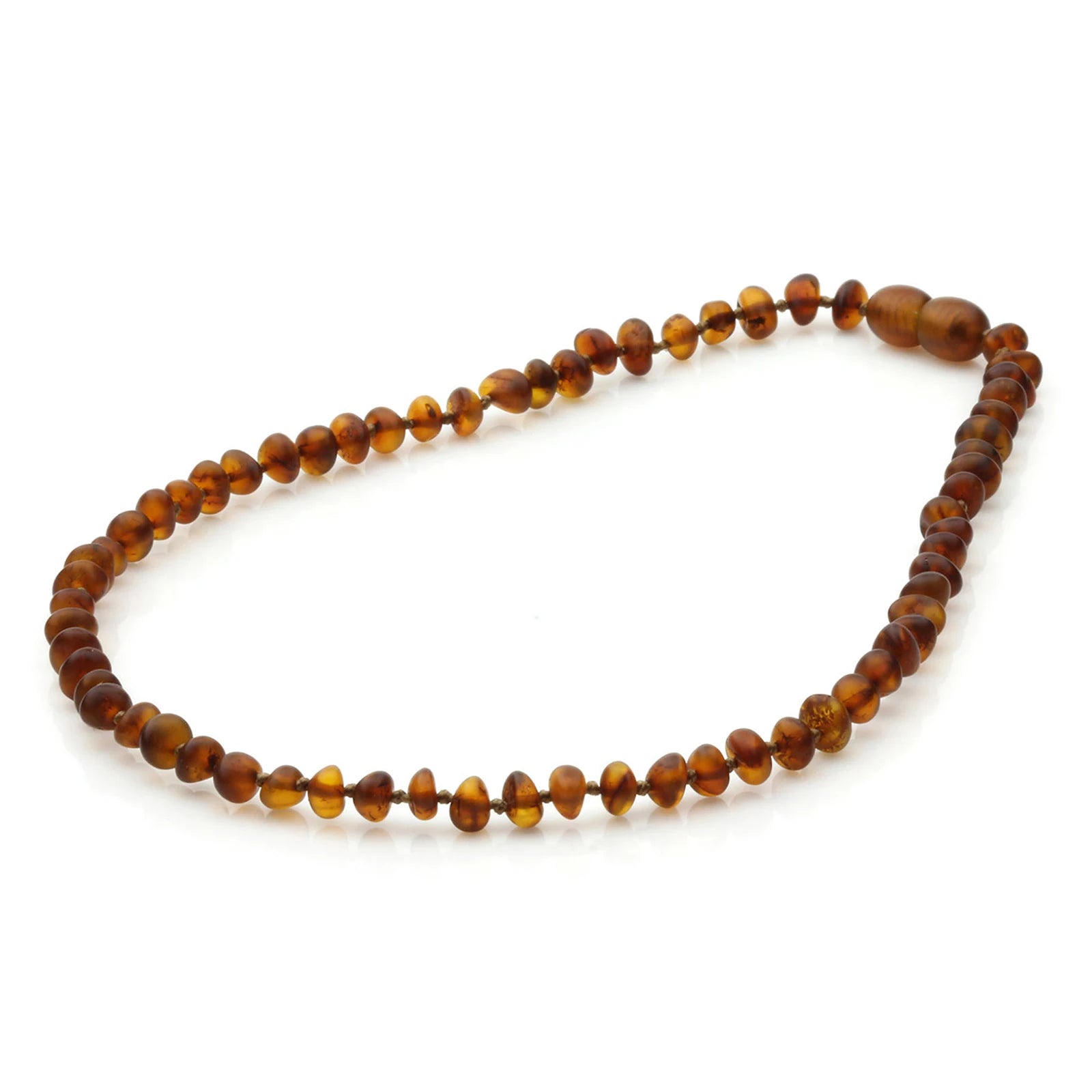 Baltic Amber Teething Necklace. Baroque Cognac 5mm - BA29