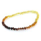 Baltic Amber Teething Necklace. Baroque Rainbow 5mm - BA34