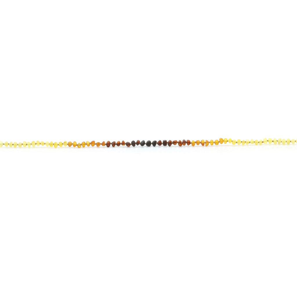 Baltic Amber Teething Necklace. Baroque Rainbow 5mm - BA34