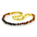 Rainbow Baltic amber baroque baby necklace, 32cm