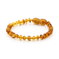 Yellow and honey Baltic amber baroque baby bracelet, 14cm