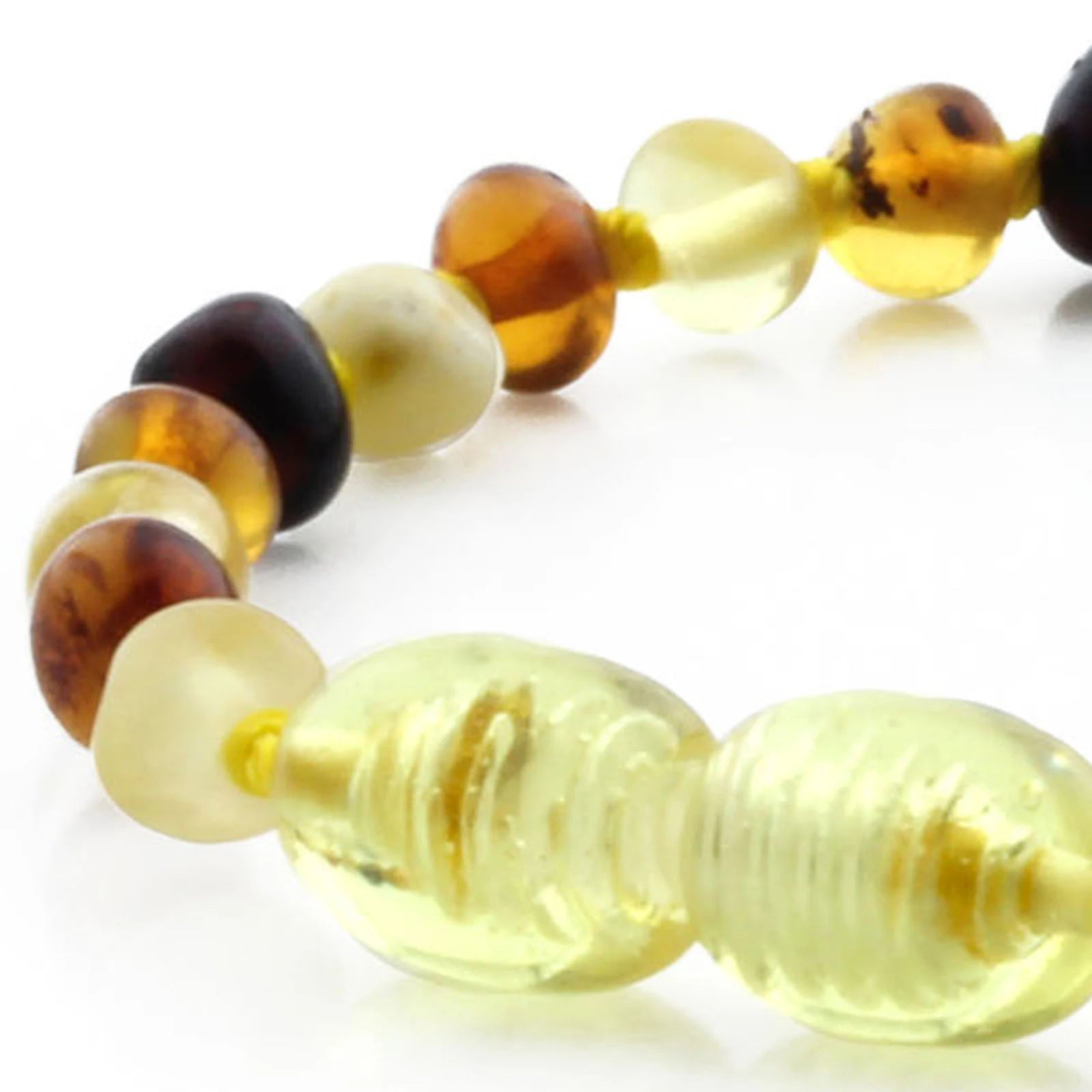 Baltic Amber Teething Bracelet. Baroque Multicolour 4mm - BA99