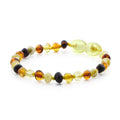 Multicolour Baltic amber baroque baby bracelet, 15cm
