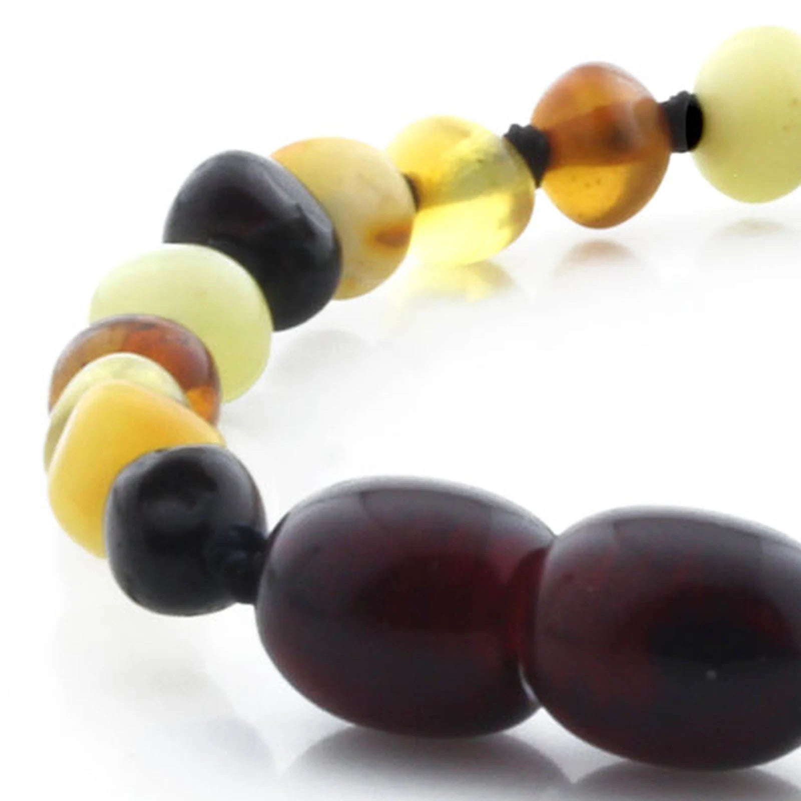 Baltic Amber Teething Bracelet. Baroque Multicolour 4mm - BA100