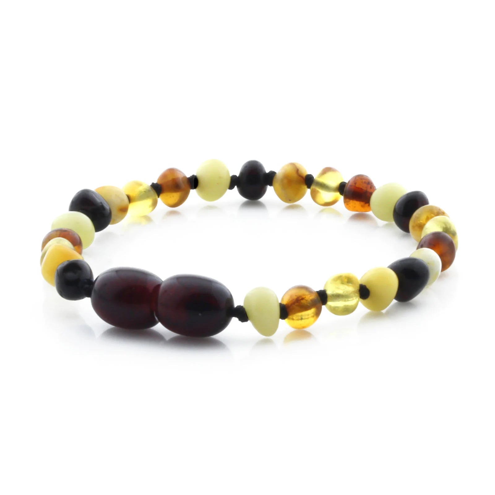Baltic Amber Teething Bracelet. Baroque Multicolour 4mm - BA100