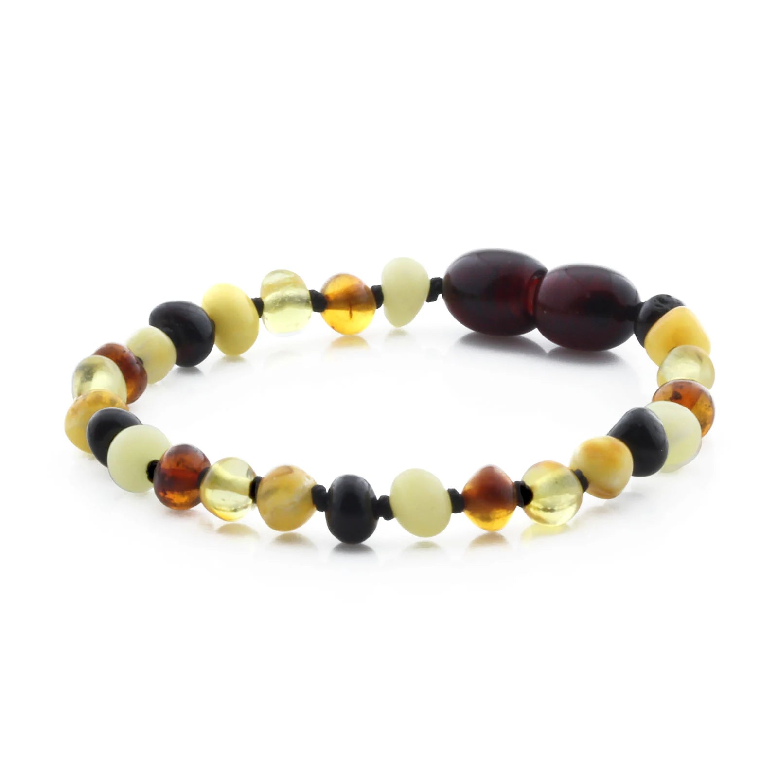 Baltic Amber Teething Bracelet. Baroque Multicolour 4mm - BA100