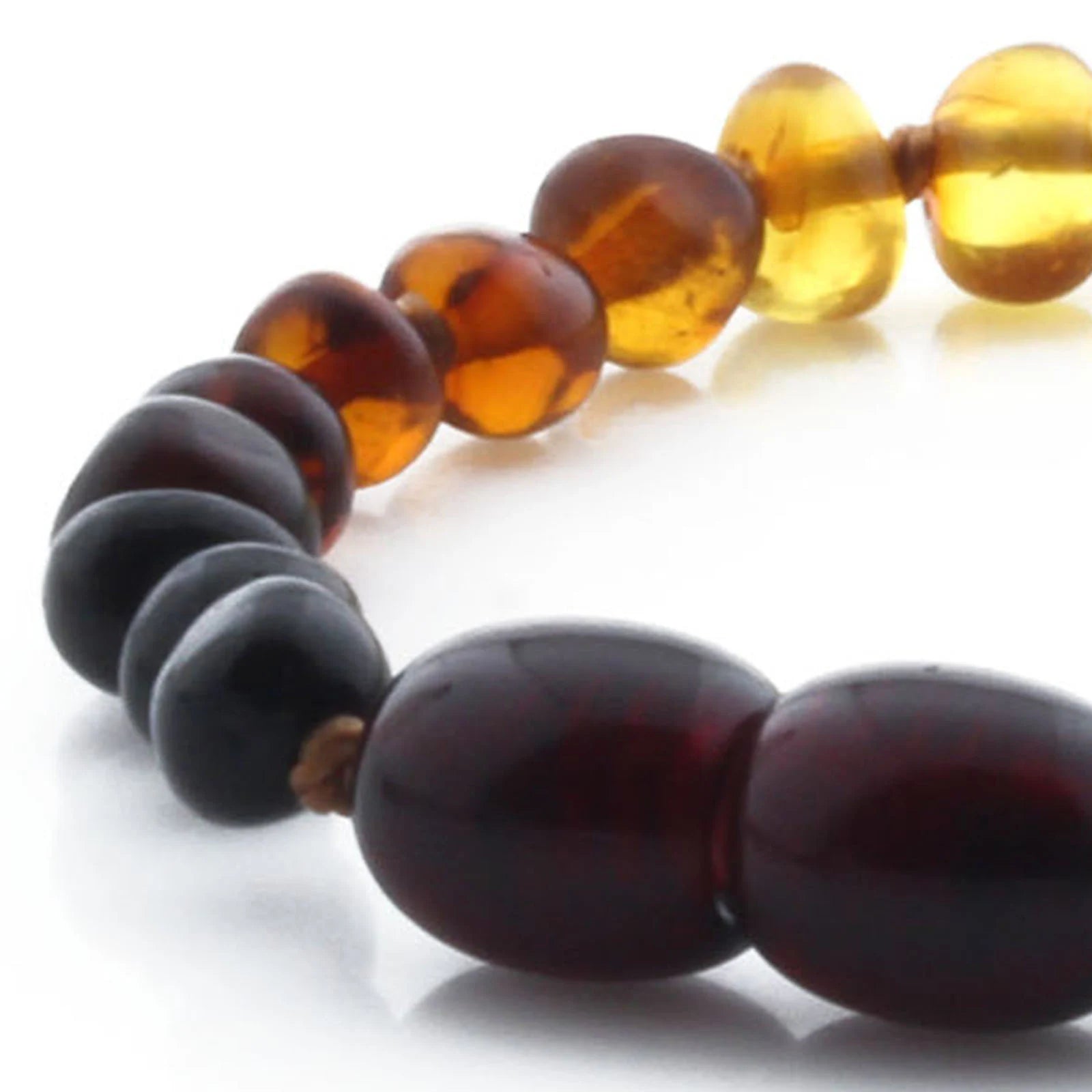 Baltic Amber Teething Bracelet. Baroque Rainbow 4mm - BA98