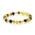 Baltic Amber Teething Bracelet. Baroque Multicolour 5mm - BA79