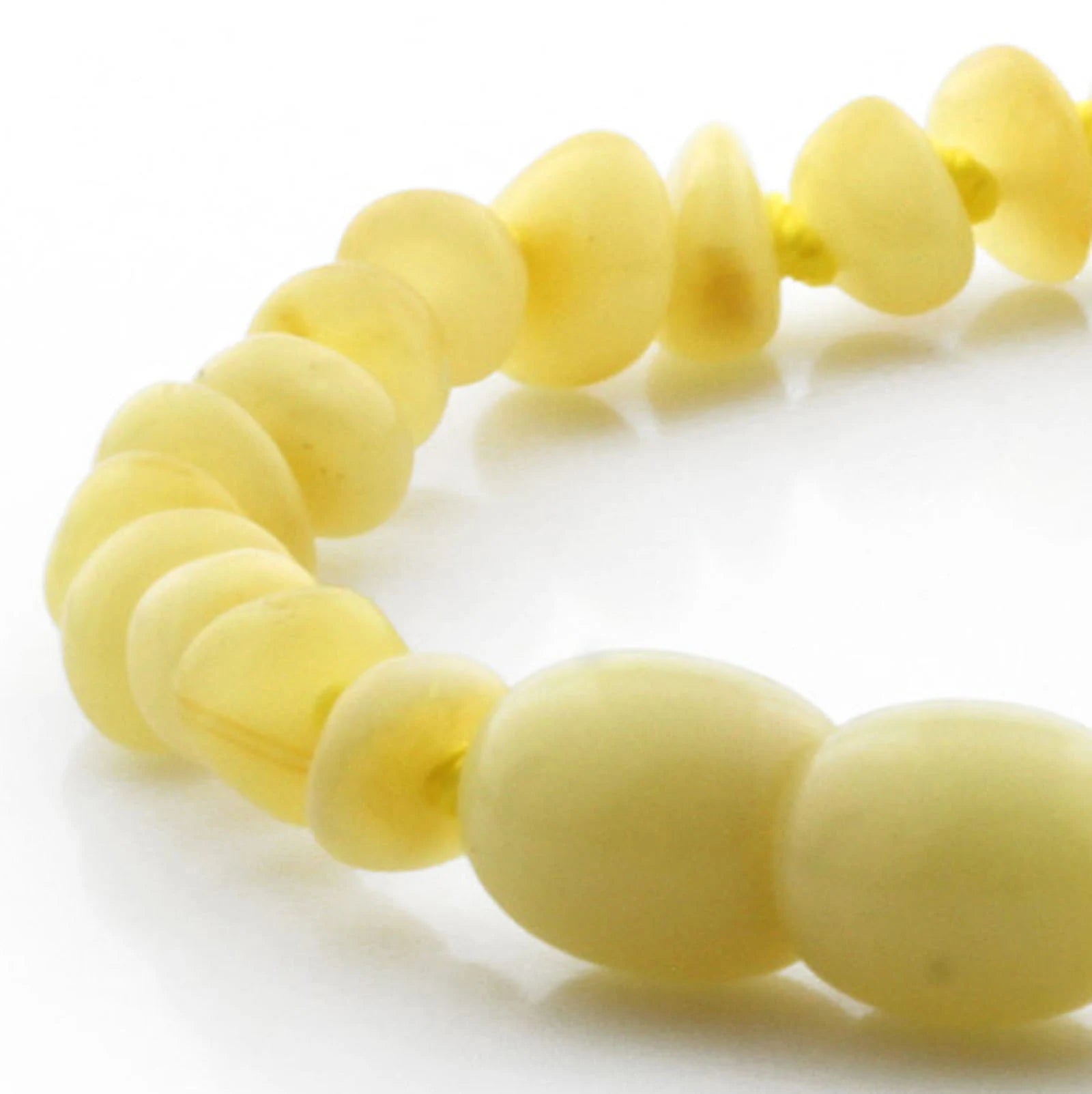Baltic Amber Teething Bracelet. Roundel Milky Yellow 5mm - RO32