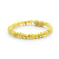 Milky yellow Baltic amber roundel baby bracelet, 15cm