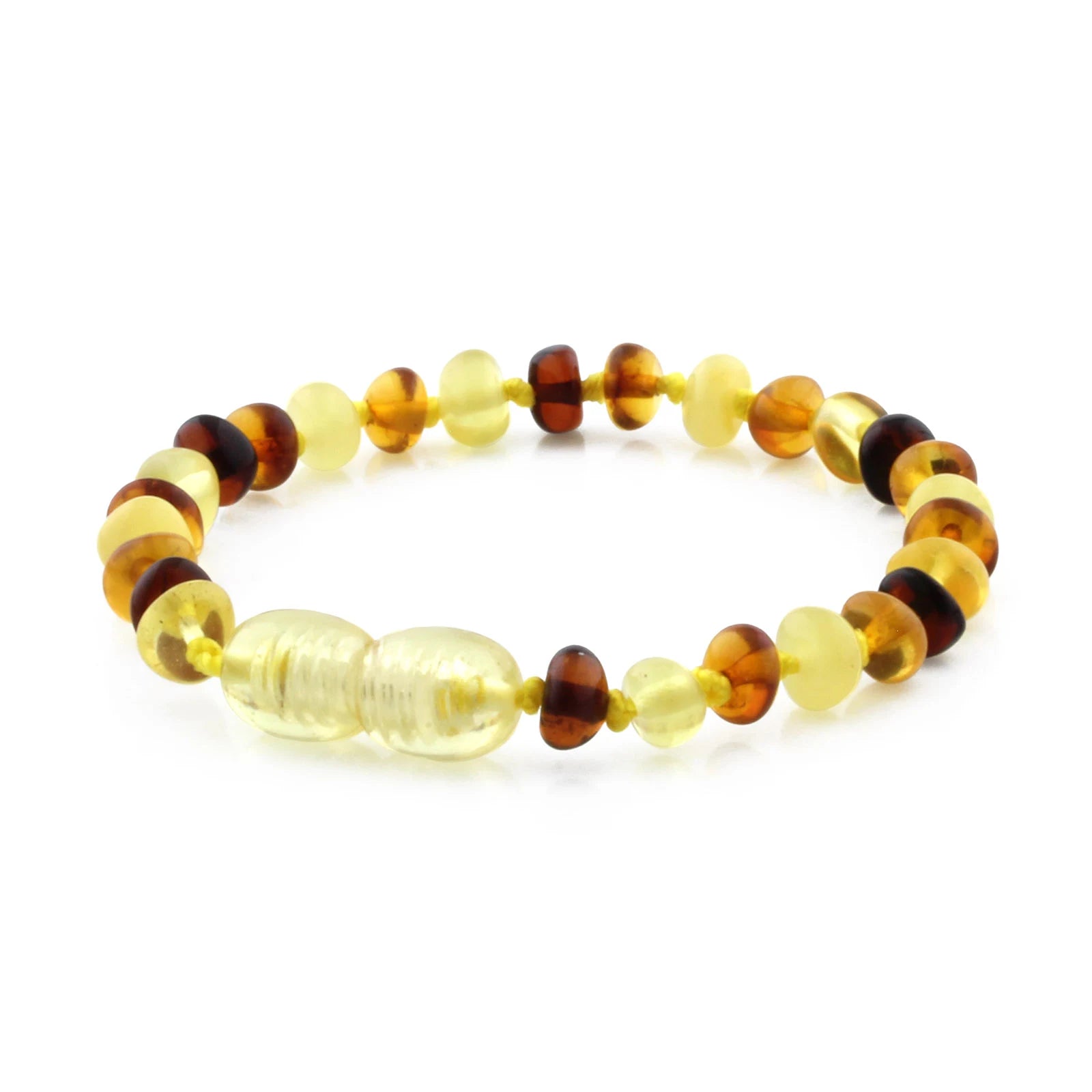 Baltic Amber Teething Bracelet. Roundel Multicolour 5mm - RO31