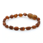 Baltic Amber Teething Bracelet. Olive Cognac Rough 5mm - OL35