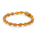Baltic Amber Teething Bracelet. Olive Light Cognac Rough 5mm - OL34