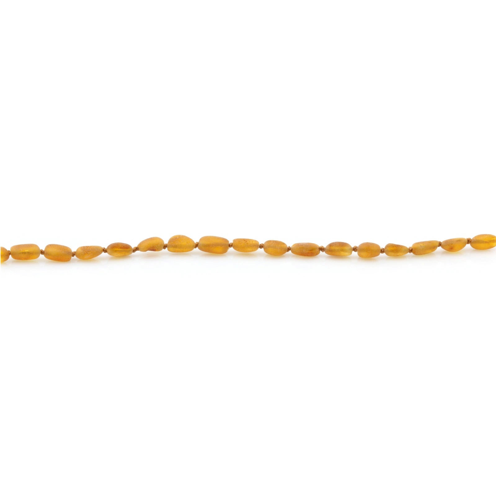 Baltic Amber Teething Bracelet. Olive Light Cognac Rough 5mm - OL34