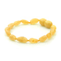 Baltic Amber Teething Bracelet. Olive Milky Yellow Glossy 5mm - OL22