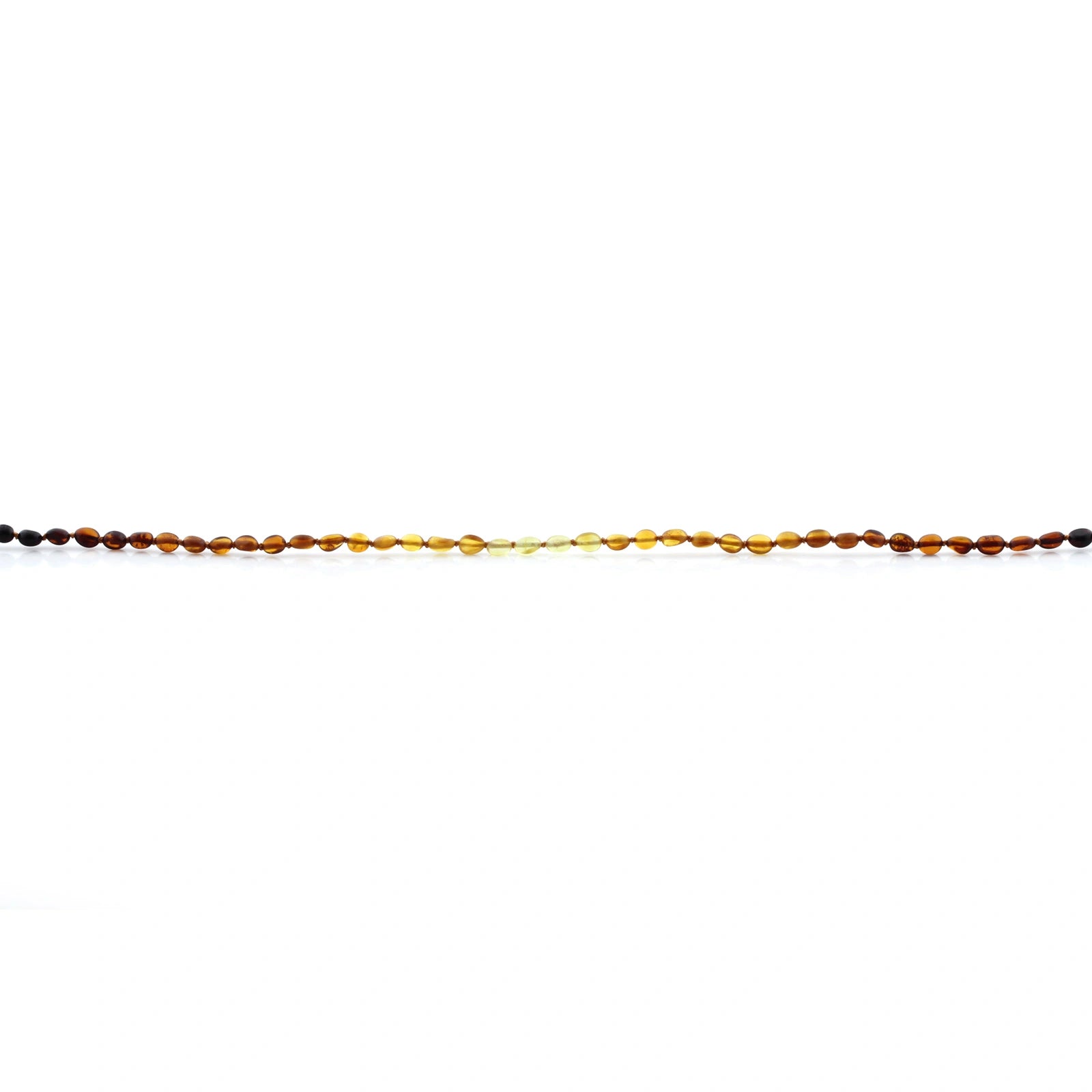 Baltic Amber Teething Bracelet. Olive Rainbow Glossy 5mm - OL20