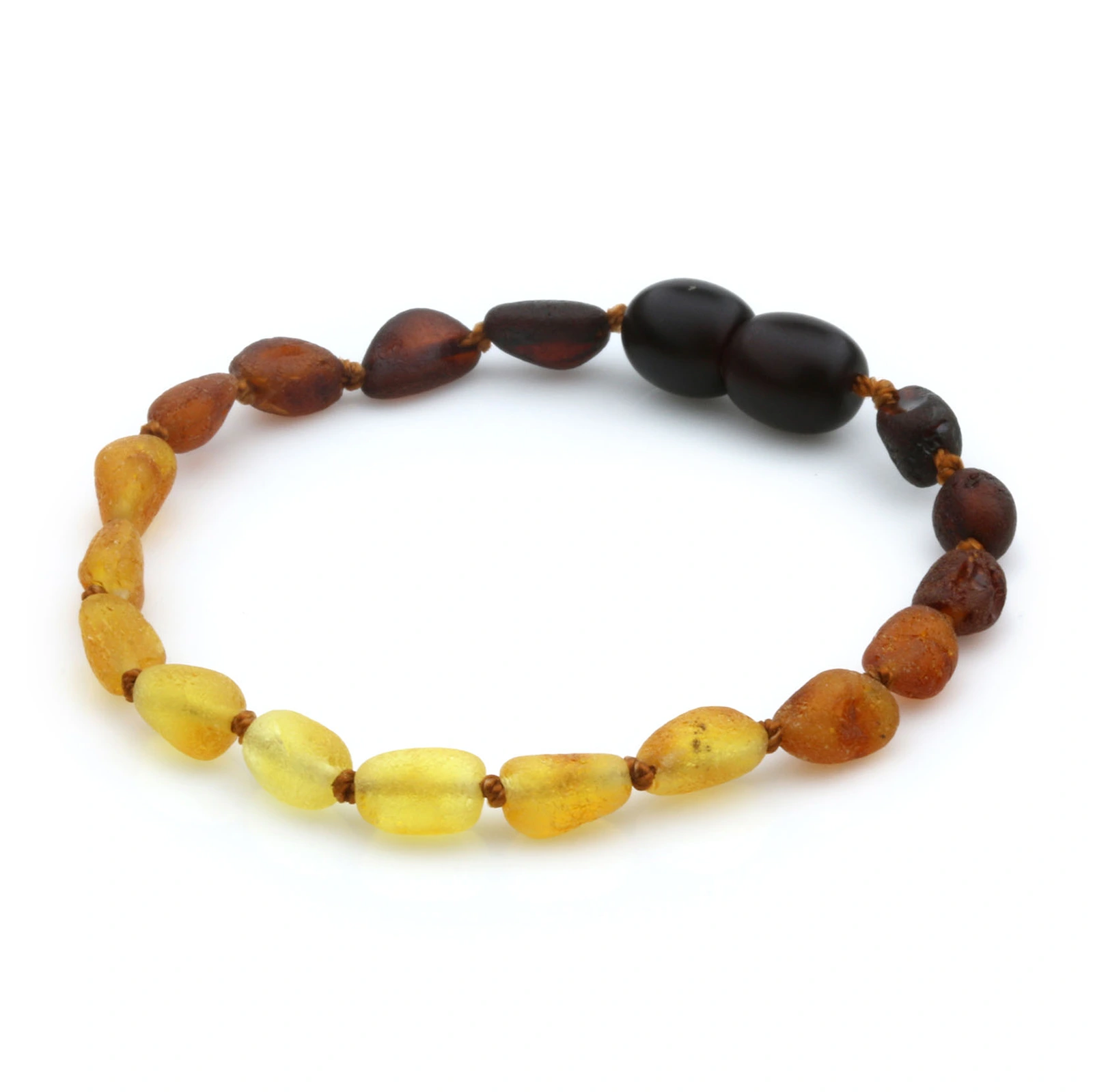 Baltic Amber Teething Bracelet. Olive Rainbow Rough 5mm - OL32
