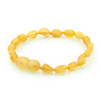 Baltic Amber Teething Bracelet. Olive Yellow Rough 5mm - OL36