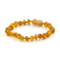 Yellow Baltic amber baroque baby bracelet, 14cm