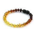 Rainbow Baltic amber baroque baby bracelet, 14cm