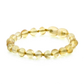 Yellow Baltic amber baroque baby bracelet, 15cm