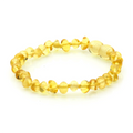 Yellow Baltic amber baroque baby bracelet, 14cm