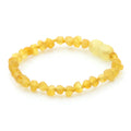 Yellow Baltic amber baroque baby bracelet, 14cm