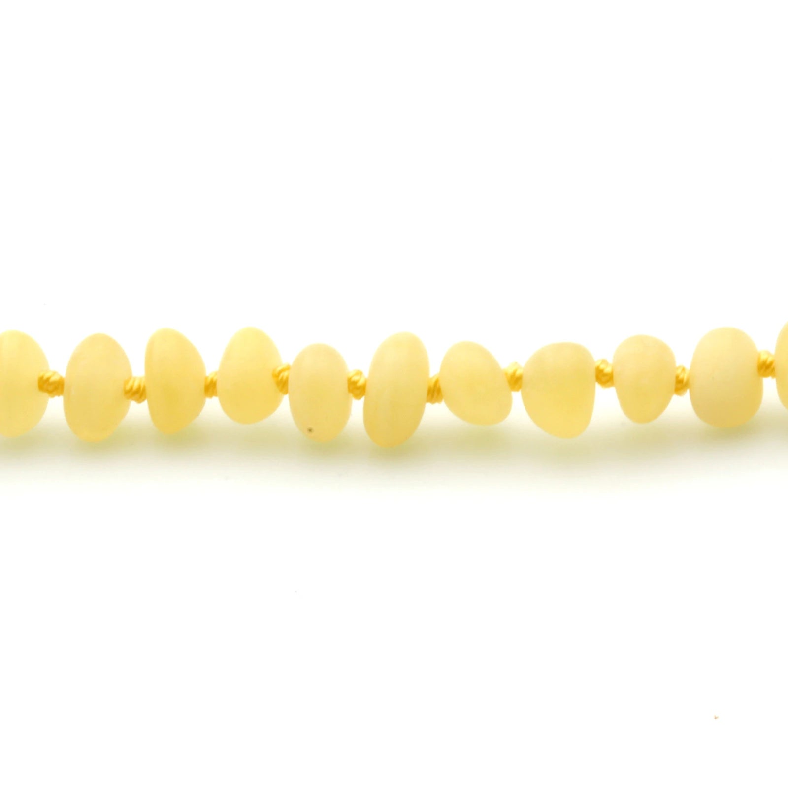 Baltic Amber Teething Bracelet. Roundel Yellow 5mm - RO46