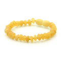 Yellow Baltic amber roundel baby bracelet, 15cm