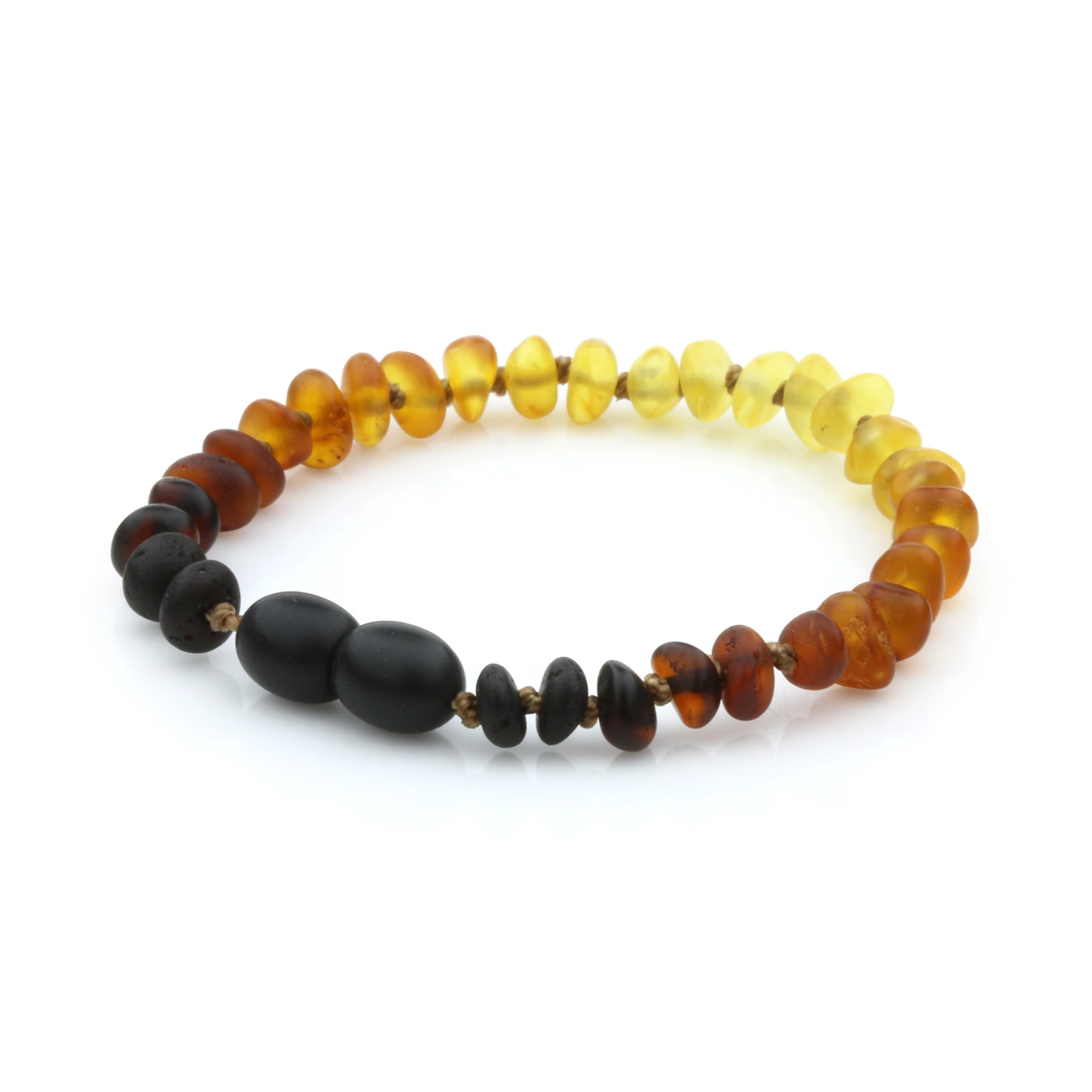 Baltic Amber Teething Bracelet. Roundel Rainbow 5mm - RO36