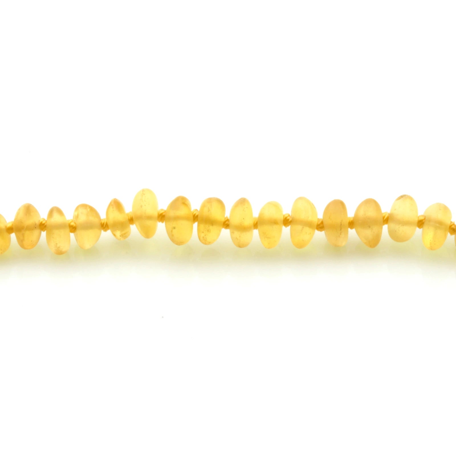 Baltic Amber Teething Bracelet. Roundel Yellow 5mm - RO42