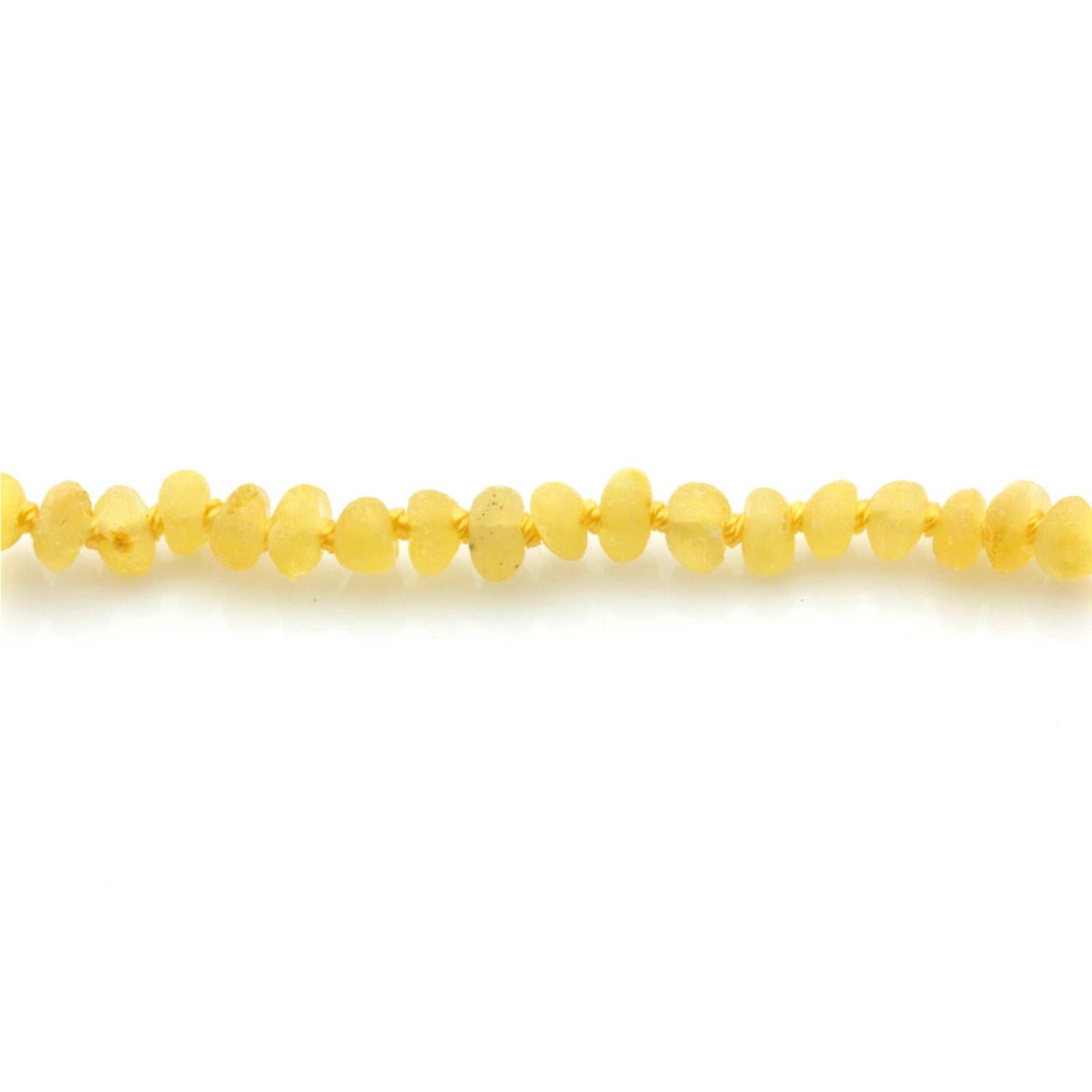 Baltic Amber Teething Bracelet. Baroque Milky Yellow 4mm - BA115