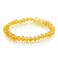 Yellow Baltic amber baroque baby bracelet, 14cm