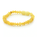 Yellow Baltic amber baroque baby bracelet, 14cm