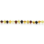 Baltic Amber Teething Necklace. Baroque Multicolour 5mm - BA14
