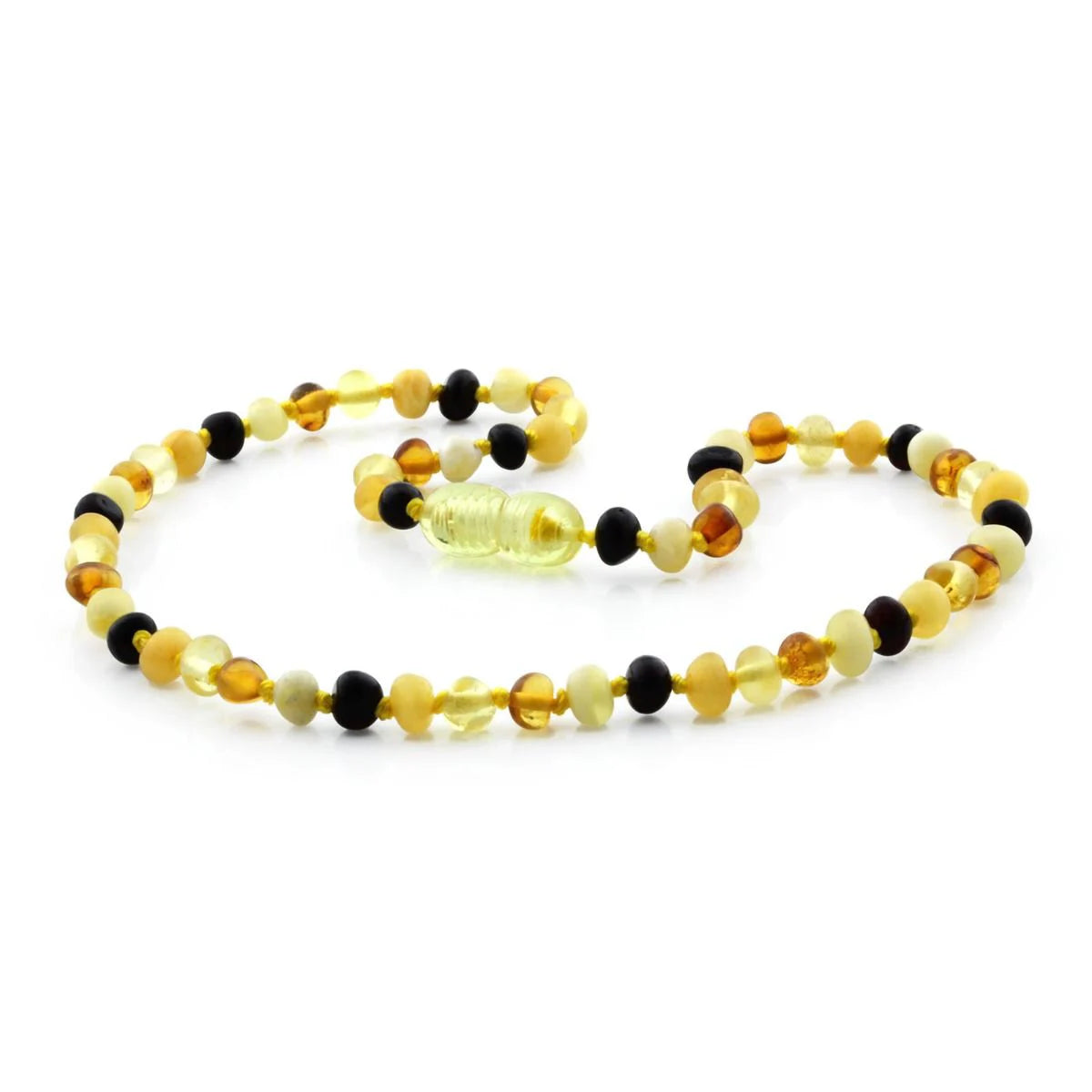 Baltic Amber Teething Necklace. Baroque Multicolour 4mm - BA54