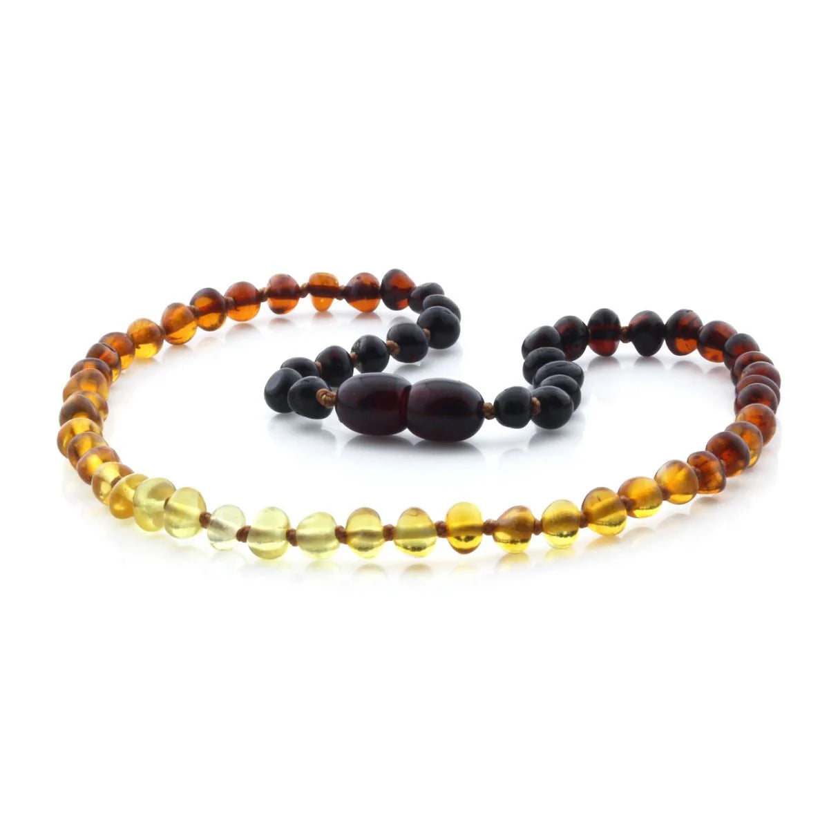 Baltic Amber Teething Necklace. Baroque Rainbow 4mm - BA48