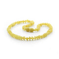 Milky yellow Baltic amber roundel baby necklace, 33cm
