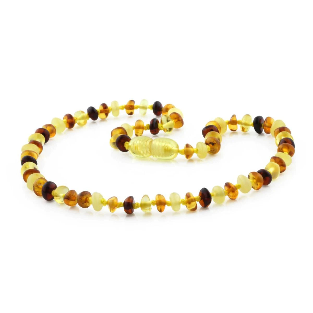 Baltic Amber Teething Necklace. Roundel Multicolour 5mm - RO3