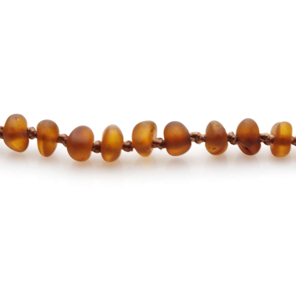 Baltic Amber Teething Necklace. Baroque Cognac 4mm - BA57