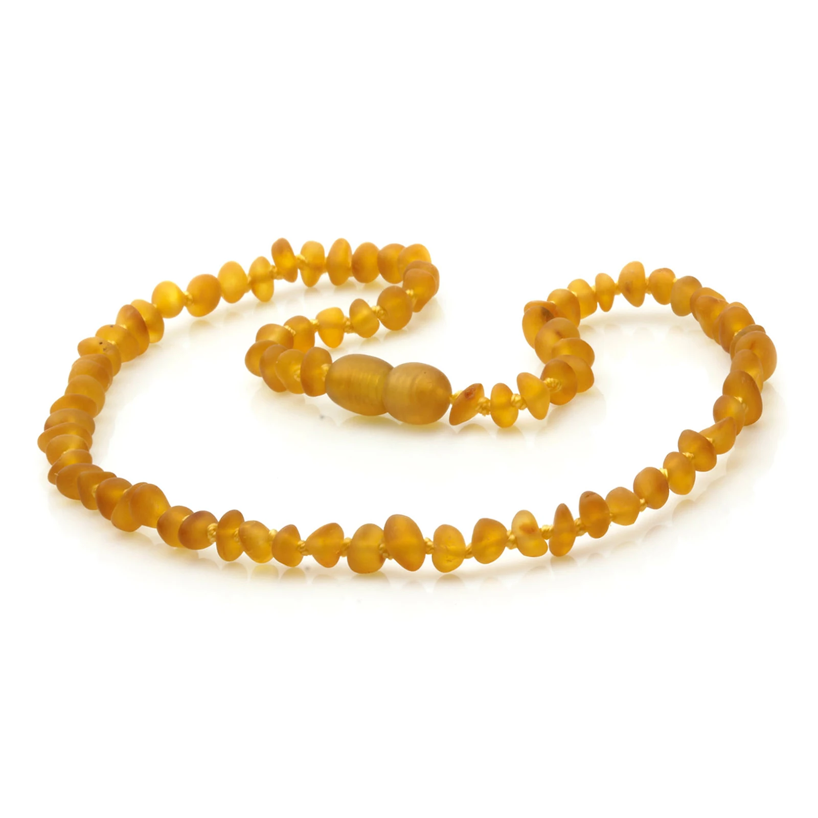 Baltic Amber Teething Necklace. Baroque Light Cognac 4mm - BA58